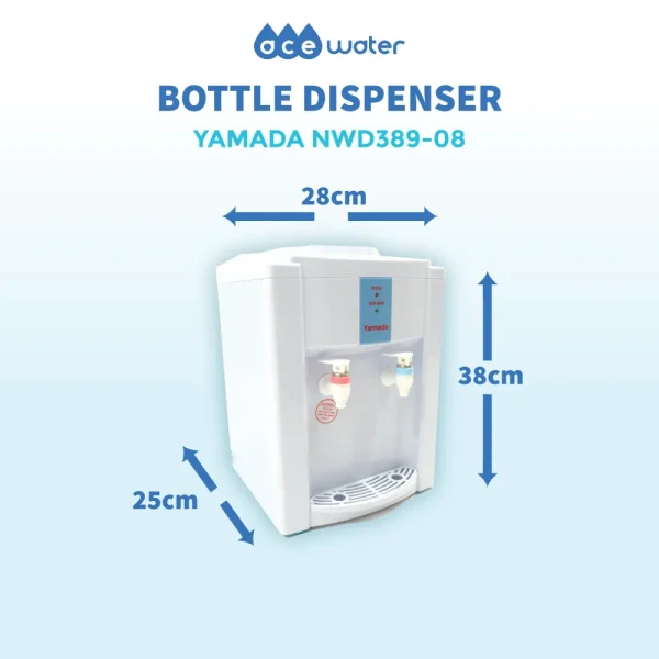 size measurement bottle dispenser table top hot and cold