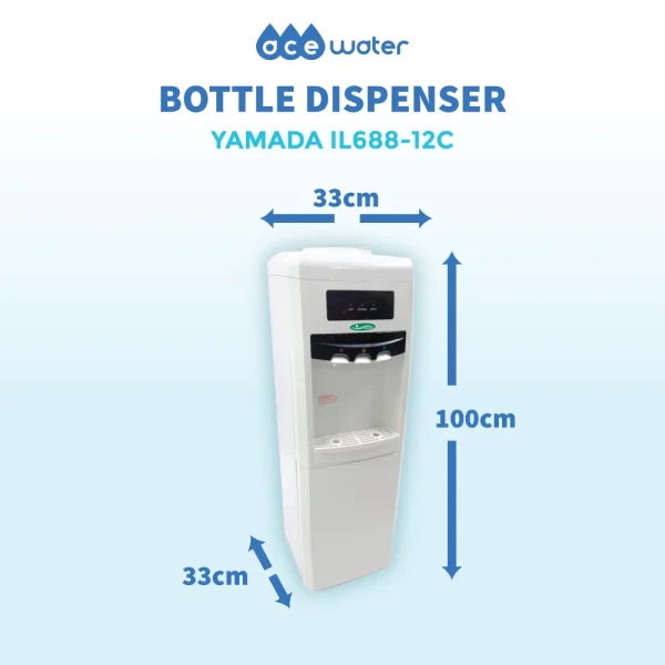 size measurement bottle dispenser floor standing hot, cold and normal